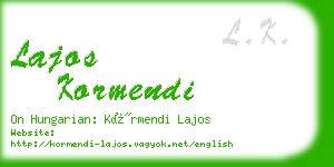 lajos kormendi business card